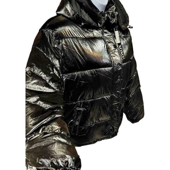 XOXO Women's black winter puffer jacket Size XL & Large NWT - Picture 3 of 16